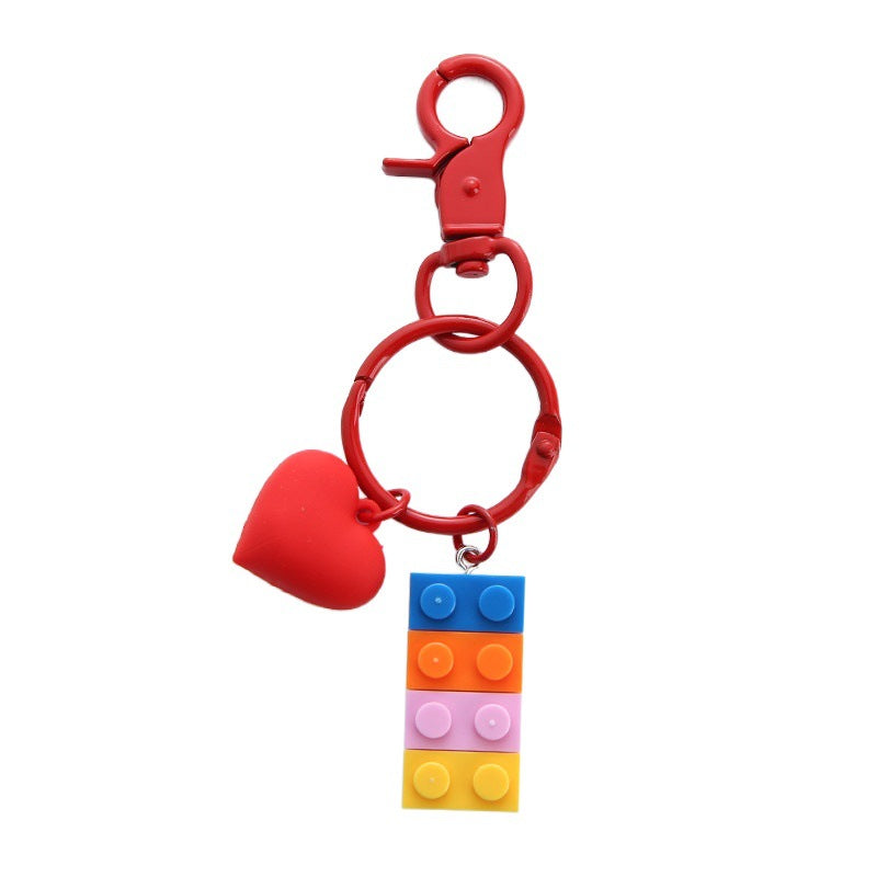 Wholesale Resin Three-dimensional Love Building Blocks Creative Keychain